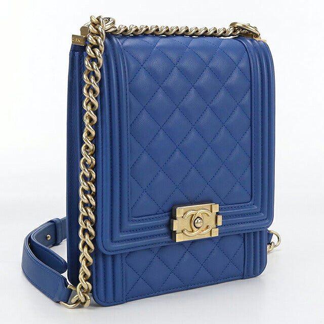 中古 シャネル ショルダーバッグ レディース ブランド CHANEL ボーイシャネル チェーン 2WAY ブルー バッグ USDCH98025011