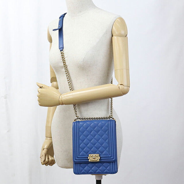 中古 シャネル ショルダーバッグ レディース ブランド CHANEL ボーイシャネル チェーン 2WAY ブルー バッグ USDCH98025011