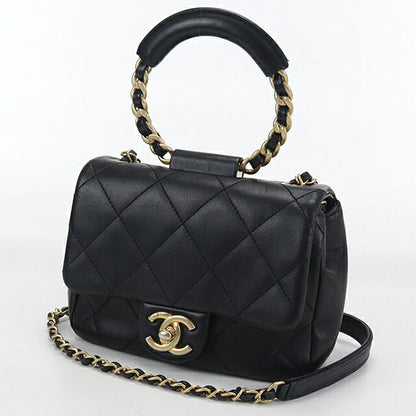 二手 CHANEL 手提包 女士品牌 CHANEL Matelasse 2WAY 黑色包 USDCH98266011