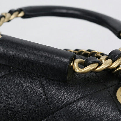 二手 CHANEL 手提包 女士品牌 CHANEL Matelasse 2WAY 黑色包 USDCH98266011