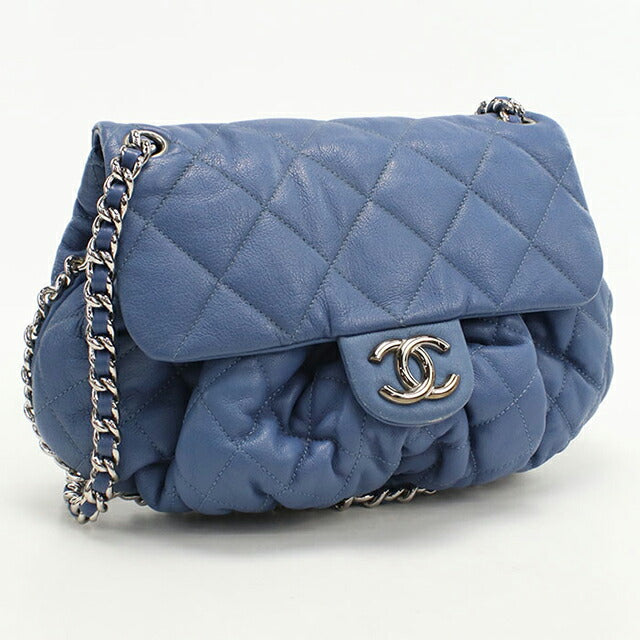 二手 CHANEL 单肩包 女士品牌 CHANEL 马特拉斯链条蓝色包 USDCH98397011