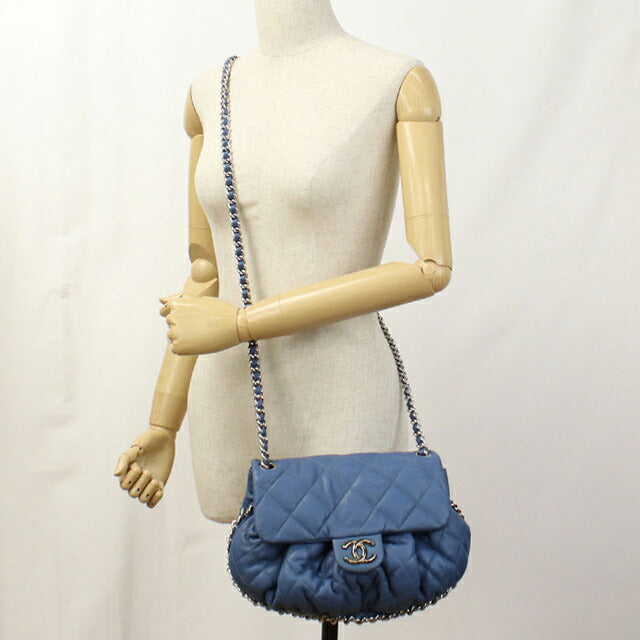 二手 CHANEL 单肩包 女士品牌 CHANEL 马特拉斯链条蓝色包 USDCH98397011