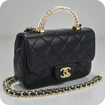 二手CHANEL手提包女士品牌CHANEL Matelasse顶部手柄2WAY黑色包USDCH98499011