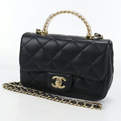 二手CHANEL手提包女士品牌CHANEL Matelasse顶部手柄2WAY黑色包USDCH98499011