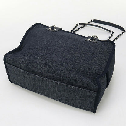 中古 シャネル ボストンバッグ レディース ブランド CHANEL ドーヴィル ボーリングバッグ　2WAY ネイビー バッグ USDCH98635011