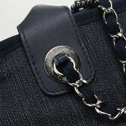 中古 シャネル ボストンバッグ レディース ブランド CHANEL ドーヴィル ボーリングバッグ　2WAY ネイビー バッグ USDCH98635011