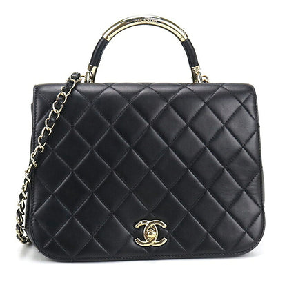 二手 CHANEL 手提包 女士品牌 CHANEL Matelasse 2WAY 黑色包 USDCH98948011