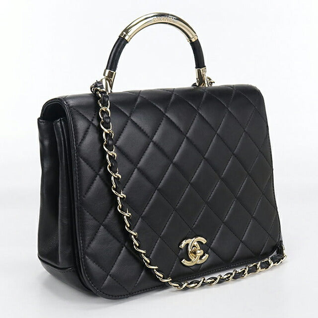 二手 CHANEL 手提包 女士品牌 CHANEL Matelasse 2WAY 黑色包 USDCH98948011
