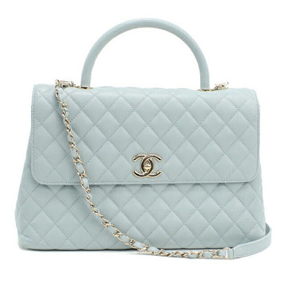 Used CHANEL Handbag Ladies Brand CHANEL Matelasse Coco Handle 29 A92991 Blue Bag USDCH98952011
