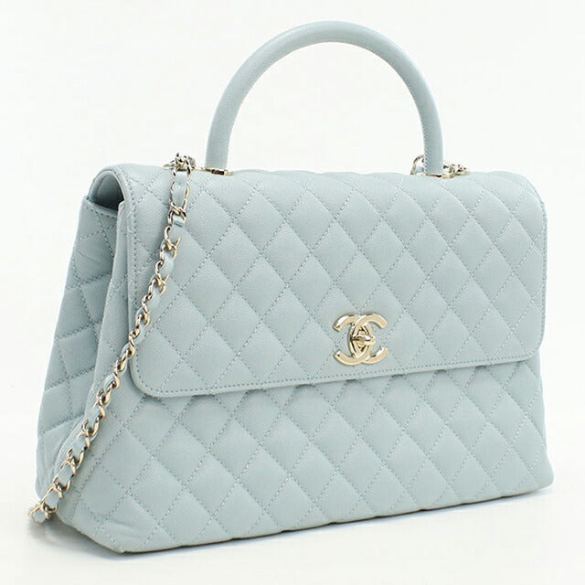 Used CHANEL Handbag Ladies Brand CHANEL Matelasse Coco Handle 29 A92991 Blue Bag USDCH98952011