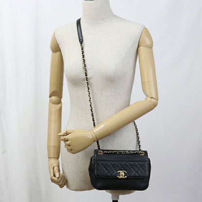 二手 CHANEL 斜挎单肩包 女士品牌 CHANEL 链条 2WAY 黑色包 USDCH99538011