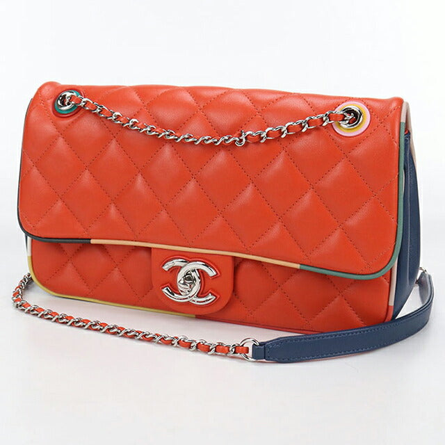 二手 CHANEL 斜挎单肩包 女士品牌 CHANEL Matelasse 2WAY 链条橙色包 USDCH99564011