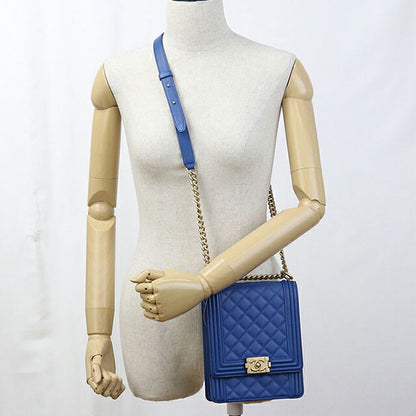 中古 シャネル 斜め掛け ショルダーバッグ レディース ブランド CHANEL ボーイシャネル チェーンショルダーバッグ ブルー バッグ USDCH99601011