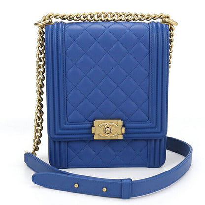 中古 シャネル 斜め掛け ショルダーバッグ レディース ブランド CHANEL ボーイシャネル チェーンショルダーバッグ ブルー バッグ USDCH99601011