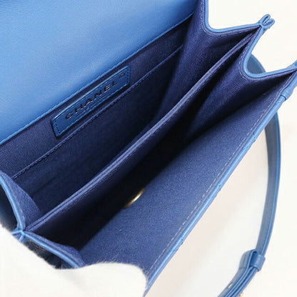 中古 シャネル 斜め掛け ショルダーバッグ レディース ブランド CHANEL ボーイシャネル チェーンショルダーバッグ ブルー バッグ USDCH99601011