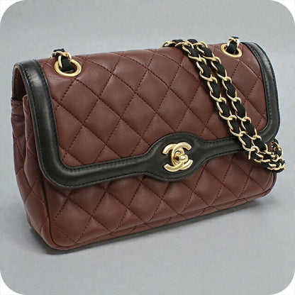 二手 CHANEL 单肩包 女士品牌 CHANEL 马特拉斯链条酒红色包 USDCH99767011