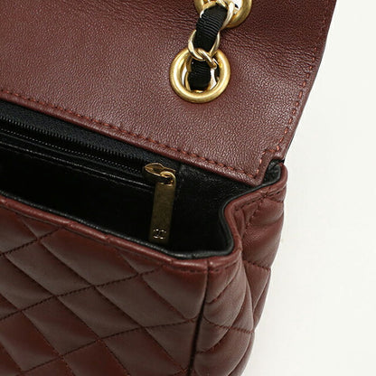 二手 CHANEL 单肩包 女士品牌 CHANEL 马特拉斯链条酒红色包 USDCH99767011