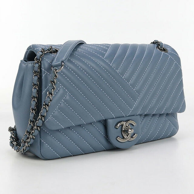 二手 CHANEL 单肩包 女士品牌 CHANEL V 形链条 21641457 蓝色包 USDCH99801011