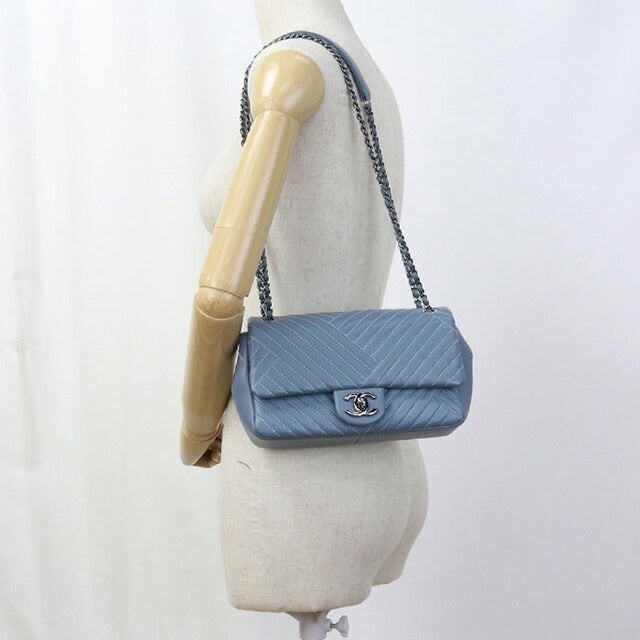 二手 CHANEL 单肩包 女士品牌 CHANEL V 形链条 21641457 蓝色包 USDCH99801011