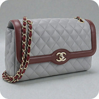 二手 CHANEL 单肩包 女士品牌 CHANEL 马特拉斯链条灰色包 USDCH99845011