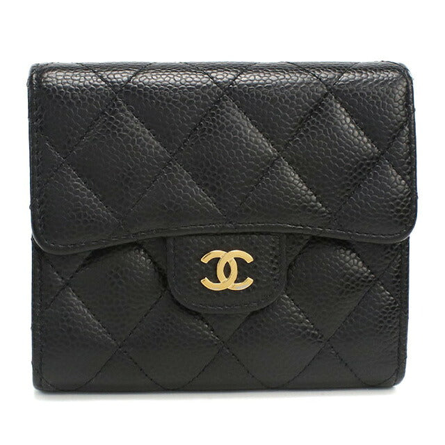 中古 シャネル 三折財布 レディース ブランド CHANEL マトラッセ スモール フラップウォレット 26920077 ブラック 財布 USDCH99961011