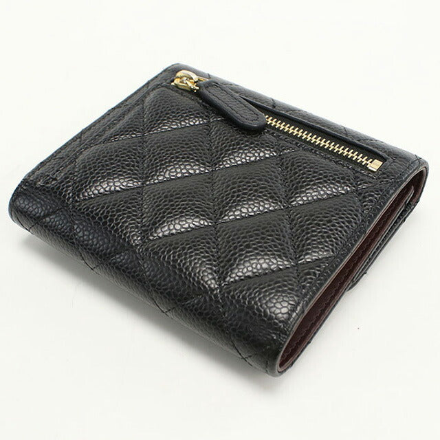 CHANEL マトラッセ コンパクトウォレット ソーブラック 三つ折り ミニ財布 Chanel マトラッセ レディース シャネル 財布 シャネル CHANEL