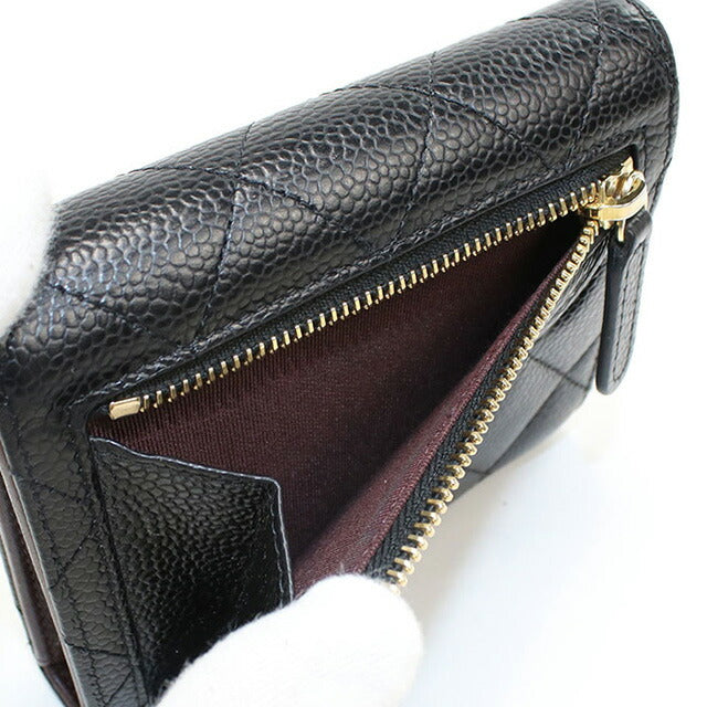 中古 シャネル 三折財布 レディース ブランド CHANEL マトラッセ スモール フラップウォレット 26920077 ブラック 財布 USDCH99961011