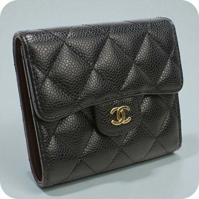 中古 シャネル 三折財布 レディース ブランド CHANEL マトラッセ スモール フラップウォレット 26920077 ブラック 財布 USDCH99961011