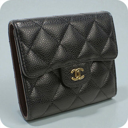 中古 シャネル 三折財布 レディース ブランド CHANEL マトラッセ スモール フラップウォレット 26920077 ブラック 財布 USDCH99961011