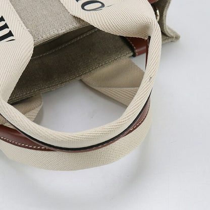 Used Chloe tote bag ladies brand CHLOE Woody small leather beige bag USDCL100001011