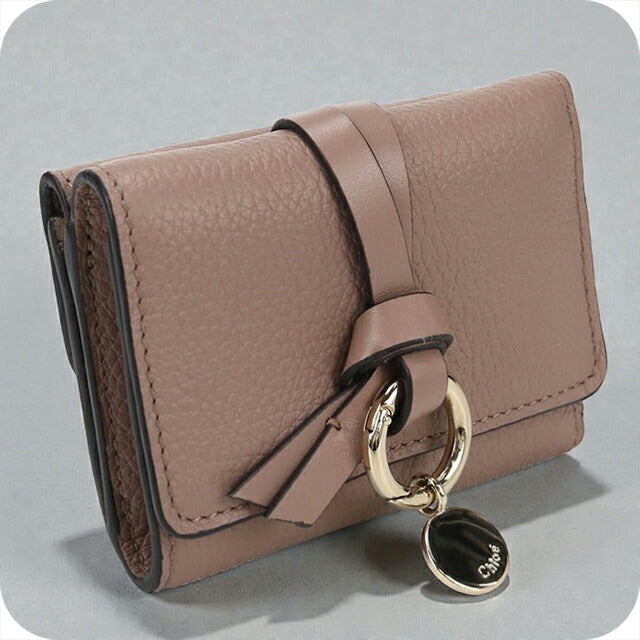 中古 クロエ 三折財布 レディース ブランド CHLOE アルファベット ミニ　トリフォールドウォレット ブラウン 財布 USDCL106176011