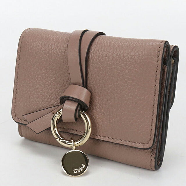 中古 クロエ 三折財布 レディース ブランド CHLOE アルファベット ミニ　トリフォールドウォレット ブラウン 財布 USDCL106176011