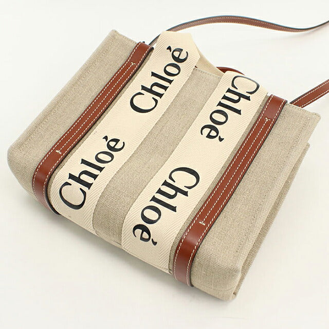 中古 クロエ トートバッグ レディース ブランド CHLOE WOODY スモール CHC22AS397 ベージュ USDCL113089011