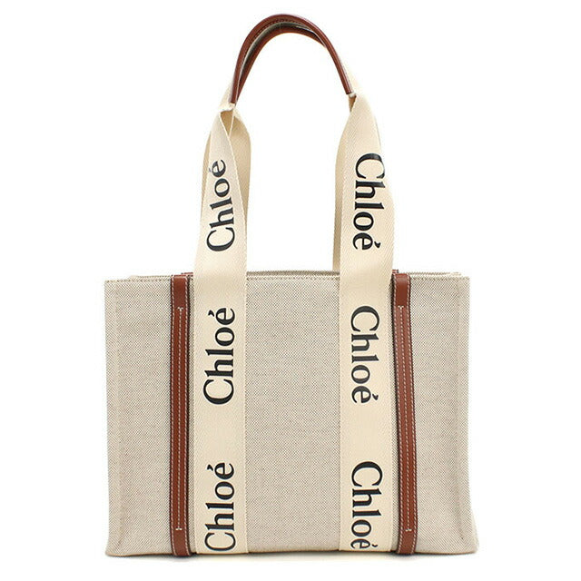 Used Chloe tote bag ladies brand CHLOE Woody CHC22A383I2690U beige bag USDCL98334011