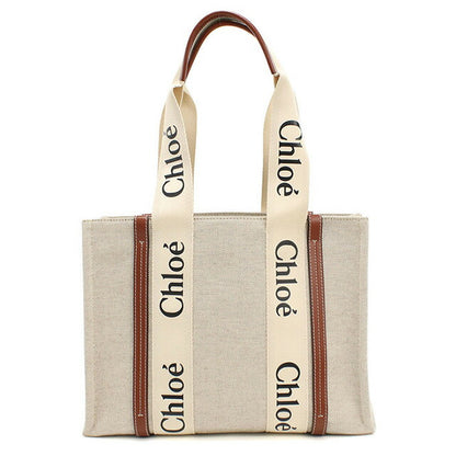 Used Chloe tote bag ladies brand CHLOE Woody CHC22A383I2690U beige bag USDCL98334011