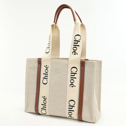 Used Chloe tote bag ladies brand CHLOE Woody CHC22A383I2690U beige bag USDCL98334011