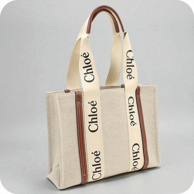 Used Chloe tote bag ladies brand CHLOE Woody CHC22A383I2690U beige bag USDCL98334011
