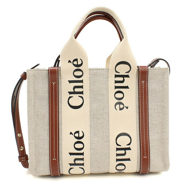 中古 クロエ トートバッグ レディース ブランド CHLOE ウッディ スモール 2WAY CHC22AS397I2690U ベージュ バッグ USDCL98886011