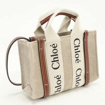 二手 Chloe 手提包 女士品牌 CHLOE Woody Mini 2WAY CHC22AP237I2690U 米色包 USDCL99675011