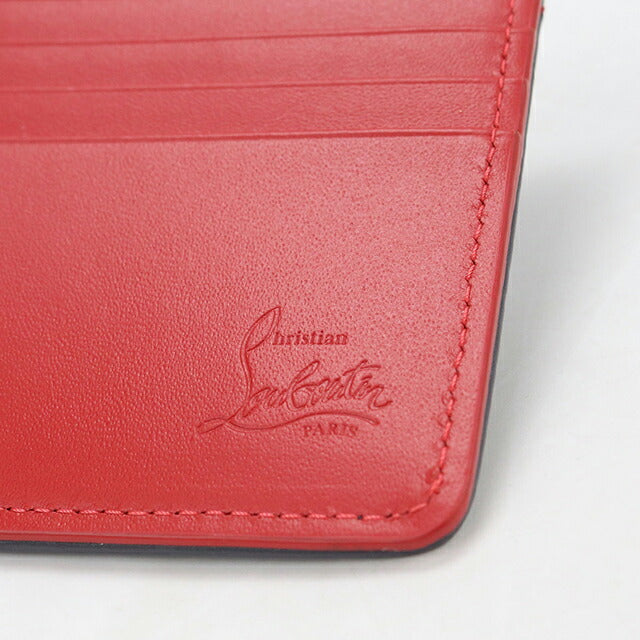 中古 クリスチャン ルブタン 二つ折り財布 二折財布 コンパクト メンズ ブランド Christian Louboutin パネトーネ  1245223 グレー USDCLO116661011
