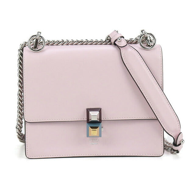 中古 フェンディ 斜め掛け ショルダーバッグ レディース ブランド FENDI キャナイ チェーン レザー 8M0381 SR0 ピンク バッグ USDFE100168011