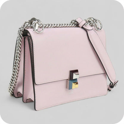 中古 フェンディ 斜め掛け ショルダーバッグ レディース ブランド FENDI キャナイ チェーン レザー 8M0381 SR0 ピンク バッグ USDFE100168011