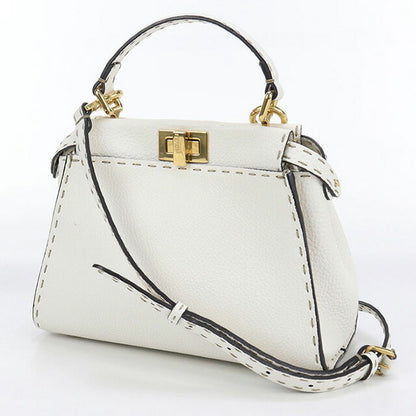 Used Fendi Handbag Ladies Brand FENDI Peekaboo 2WAY Leather 8BN244 SFR White Bag USDFE100220011
