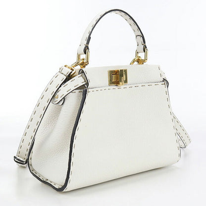Used Fendi Handbag Ladies Brand FENDI Peekaboo 2WAY Leather 8BN244 SFR White Bag USDFE100220011