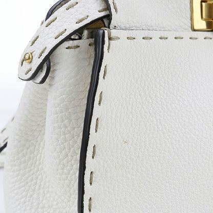 Used Fendi Handbag Ladies Brand FENDI Peekaboo 2WAY Leather 8BN244 SFR White Bag USDFE100220011