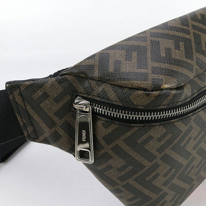 中古 フェンディ ボディバッグ メンズ ブランド FENDI ダイアゴナル ベルトバッグ レザー 7VA434 A9XS ブラウン バッグ USDFE100261011