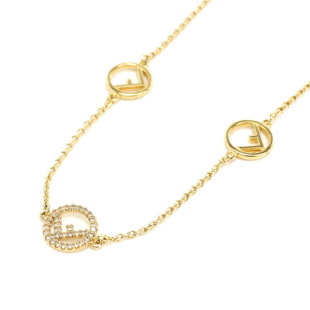 中古 フェンディ ネックレス レディース ブランド FENDI エフ イズ フェンディ 8AG735 6DM F089U ゴールド アクセサリー USDFE100319011