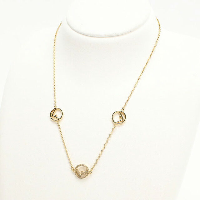 中古 フェンディ ネックレス レディース ブランド FENDI エフ イズ フェンディ 8AG735 6DM F089U ゴールド アクセサリー USDFE100319011