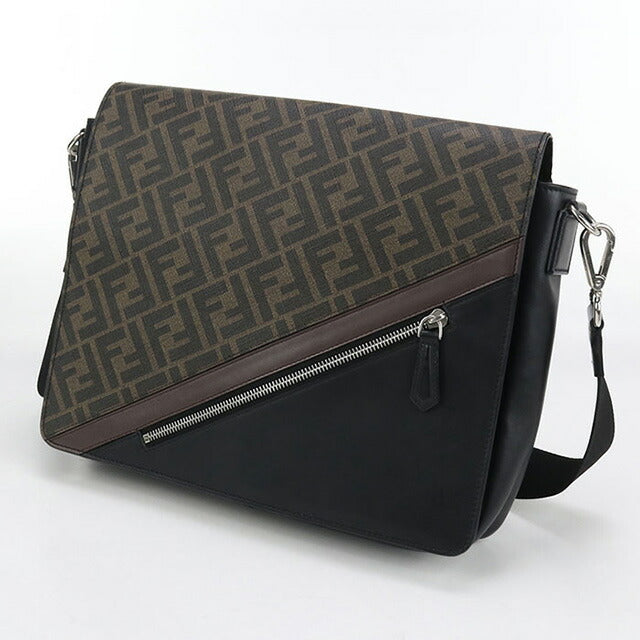 中古 フェンディ 斜め掛け ショルダーバッグ メンズ ブランド FENDI ダイアゴナル レザー 7VA521 A9XS ブラウン バッグ USDFE100515011