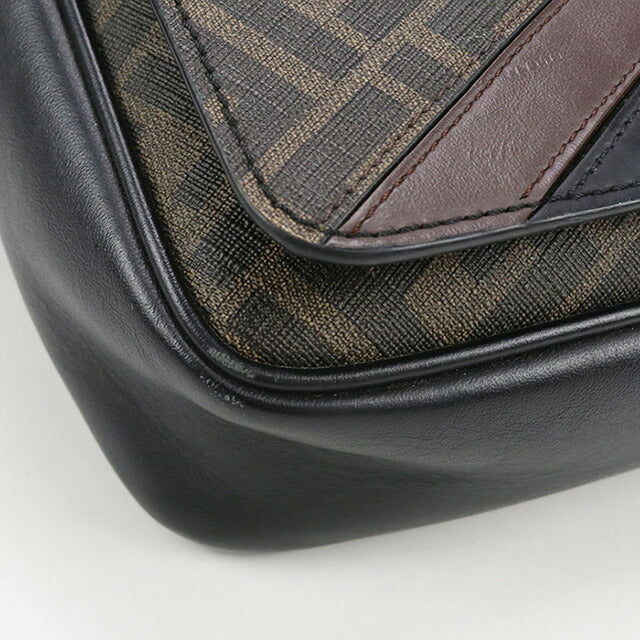 中古 フェンディ 斜め掛け ショルダーバッグ メンズ ブランド FENDI ダイアゴナル レザー 7VA521 A9XS ブラウン バッグ USDFE100515011
